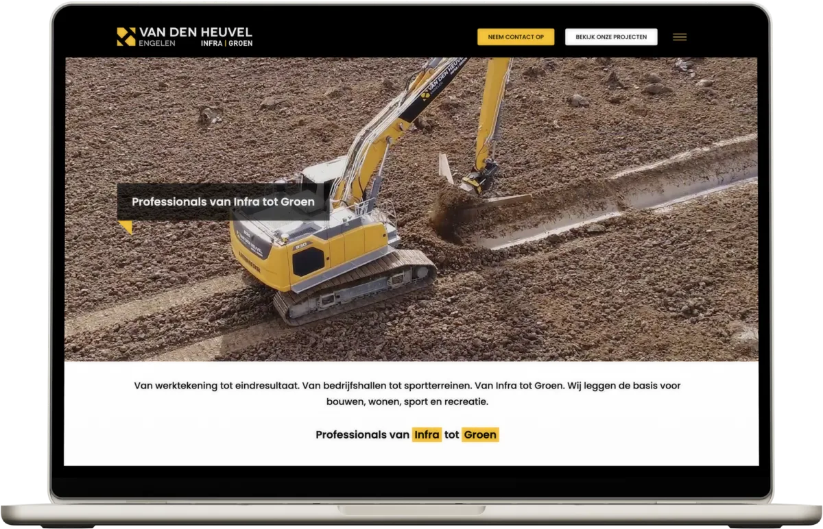 Van den Heuvel Engelen Infra website laptop